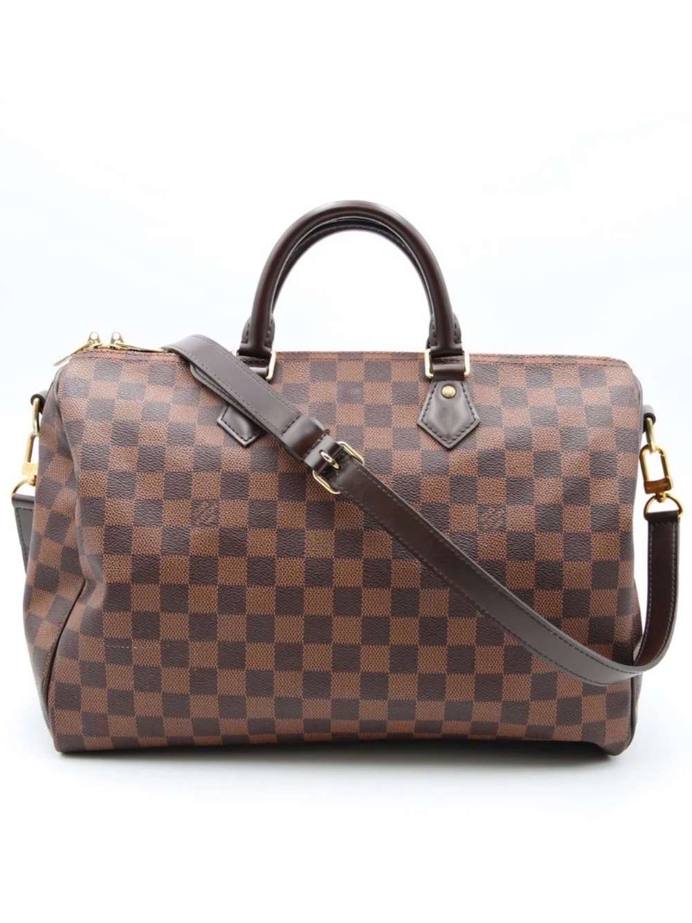 🪷authentic Louis Vuitton speedy b Bandouliere 35 damier ebene crossbody bag
